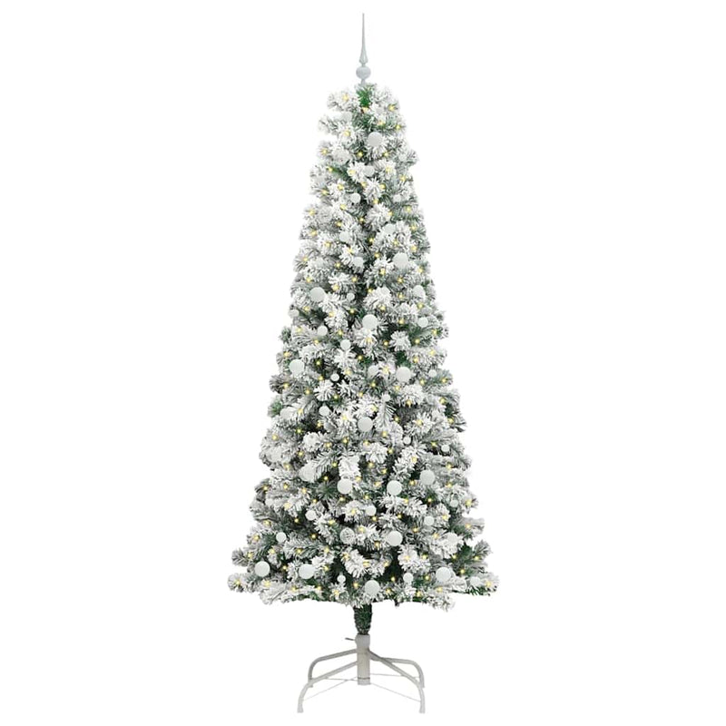 Afbeelding laden in galerijviewer, Vidaxl kunstmatige inklapbare kerstboom groen en wit 240 cm