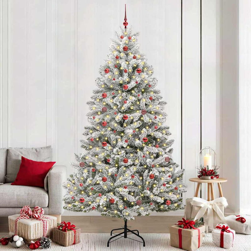Afbeelding laden in galerijviewer, Vidaxl kunstkerstboom met 300 led groen en wit 240 cm pvc en metaal