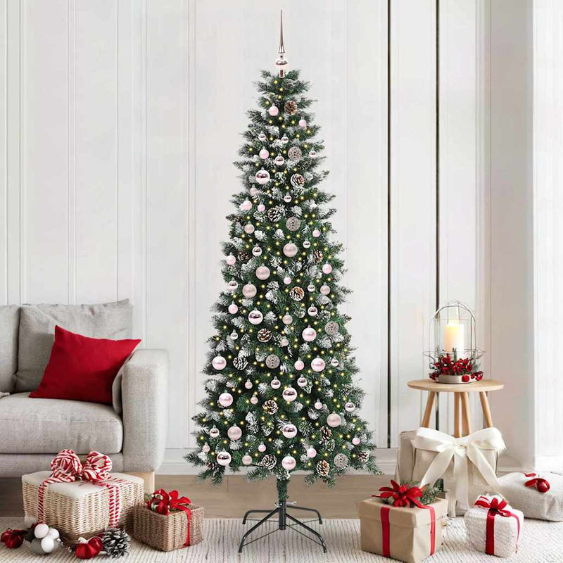 Afbeelding laden in galerijviewer, Vidaxl kunstkerstboom met 300 led groen 210 cm pvc en plastic en staal