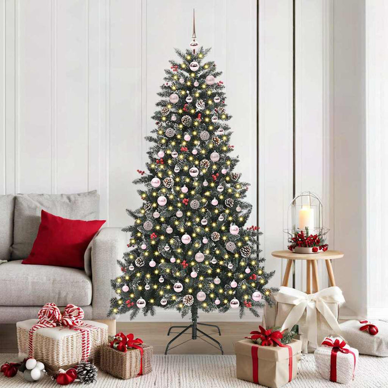 Afbeelding laden in galerijviewer, Vidaxl kunstkerstboom met 300 led groen 180 cm pvc en plastic en staal