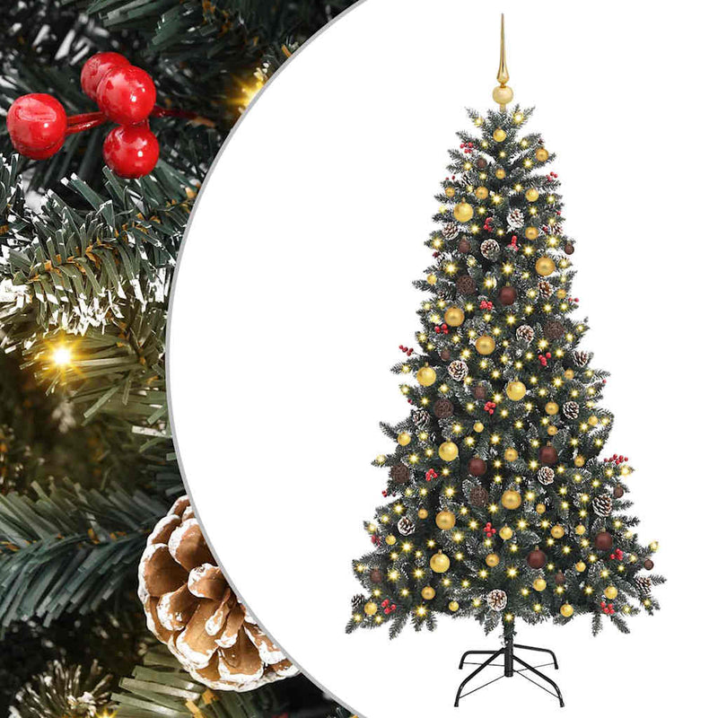 Afbeelding laden in galerijviewer, Vidaxl kunstkerstboom met 300 led groen 210 cm pvc en plastic en staal