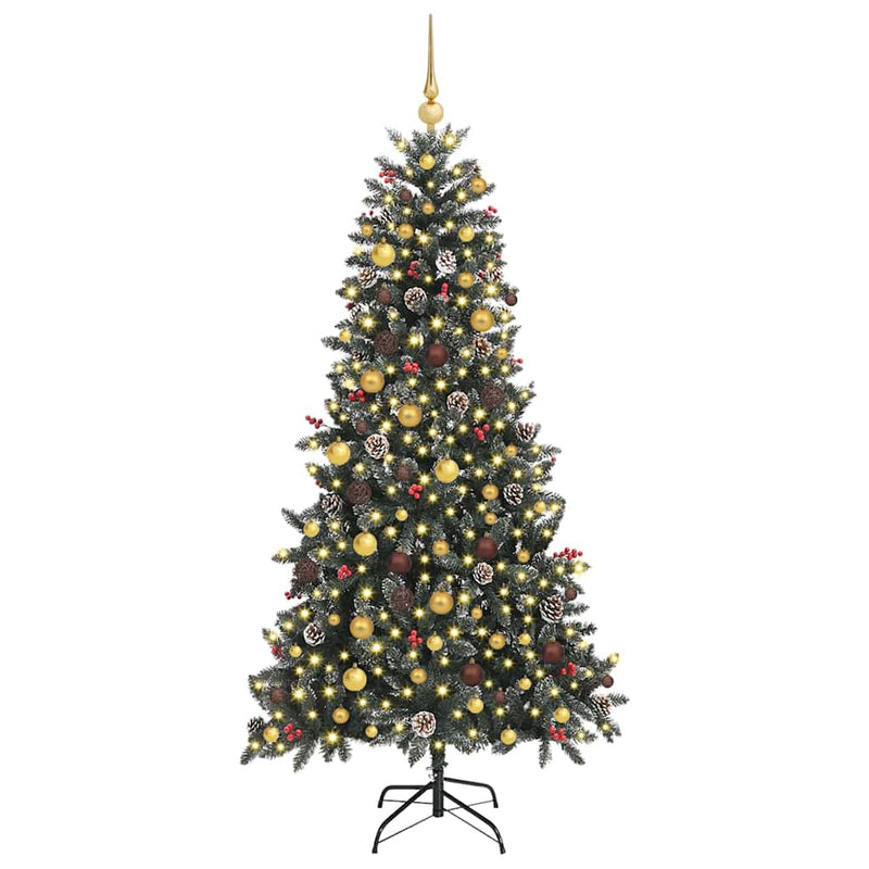 Afbeelding laden in galerijviewer, Vidaxl kunstkerstboom met 300 led groen 210 cm pvc en plastic en staal