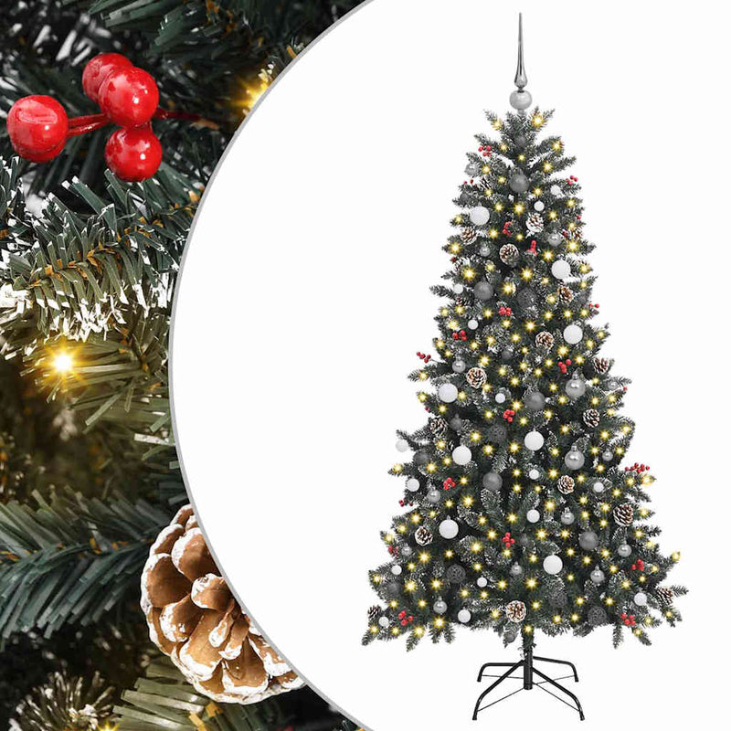 Afbeelding laden in galerijviewer, Vidaxl kunstkerstboom met 300 led groen 210 cm pvc en plastic en staal