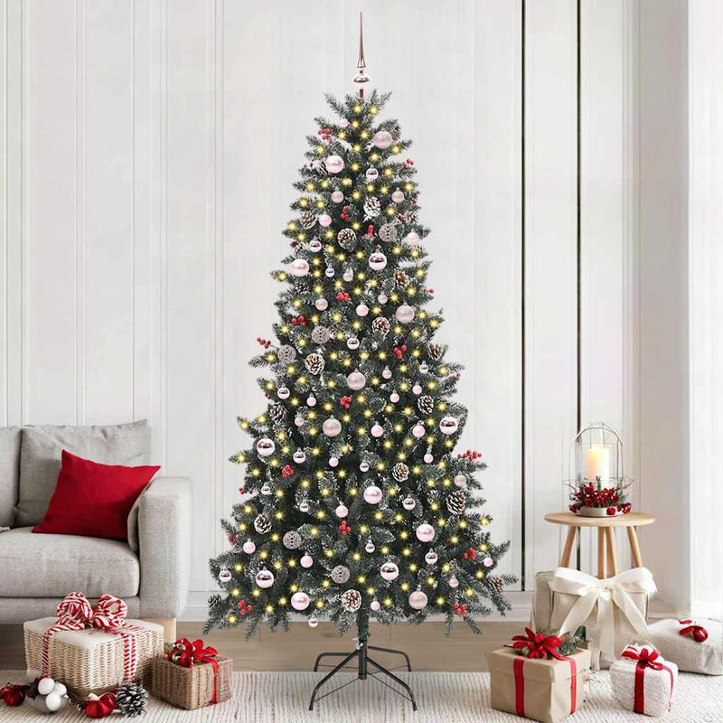 Afbeelding laden in galerijviewer, Vidaxl kunstkerstboom met 300 led groen 240 cm pvc en plastic en staal