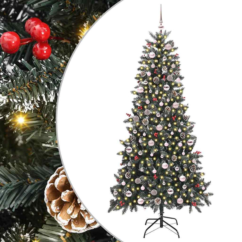 Afbeelding laden in galerijviewer, Vidaxl kunstkerstboom met 300 led groen 240 cm pvc en plastic en staal