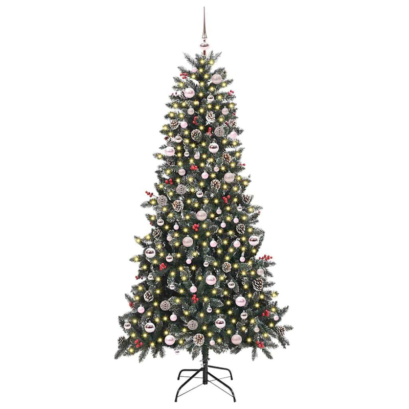 Afbeelding laden in galerijviewer, Vidaxl kunstkerstboom met 300 led groen 240 cm pvc en plastic en staal
