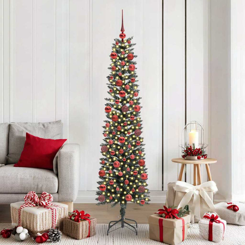 Afbeelding laden in galerijviewer, Vidaxl kunstkerstboom met 300 led groen 180 cm pvc en plastic en staal