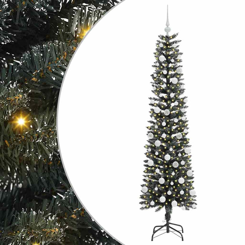 Afbeelding laden in galerijviewer, Vidaxl kunstkerstboom met 300 led groen 180 cm pvc en plastic en staal