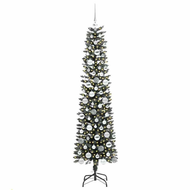 Afbeelding laden in galerijviewer, Vidaxl kunstkerstboom met 300 led groen 180 cm pvc en plastic en staal