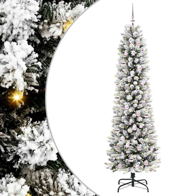 Afbeelding laden in galerijviewer, Vidaxl kunstkerstboom met 300 led wit 210 cm pvc en metaal en plastic