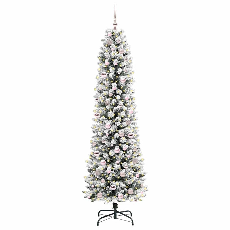 Afbeelding laden in galerijviewer, Vidaxl kunstkerstboom met 300 led wit 210 cm pvc en metaal en plastic