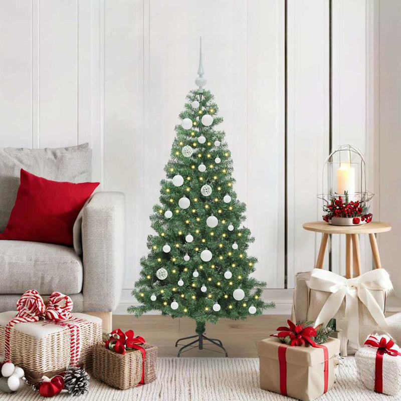 Afbeelding laden in galerijviewer, Vidaxl kerstboom met 150 led met standaard groen 120 cm pvc
