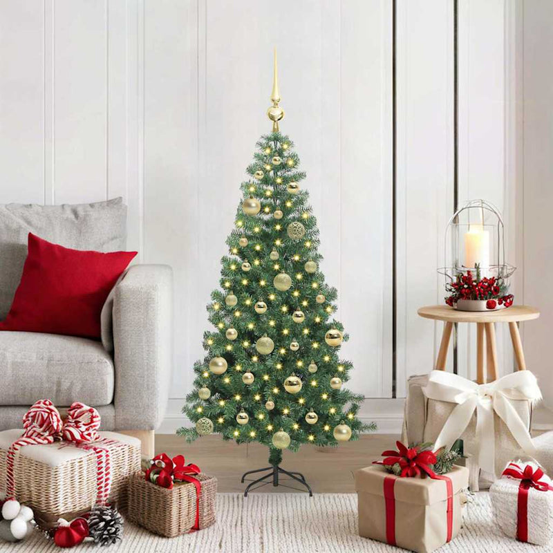 Afbeelding laden in galerijviewer, Vidaxl kerstboom met 150 led met standaard groen 120 cm pvc