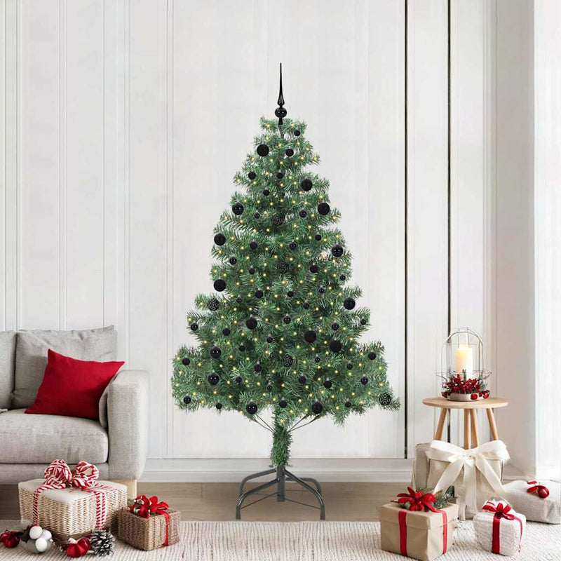 Afbeelding laden in galerijviewer, Vidaxl kerstboom met 300 led met standaard groen 210 cm pvc