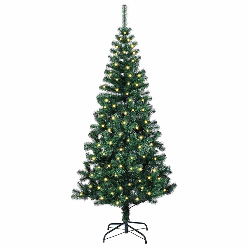 Afbeelding laden in galerijviewer, Vidaxl kunstmatig voorverlicht kerstboom groen 150 cm pvc en metaal