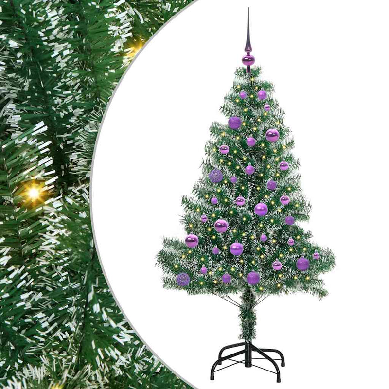 Afbeelding laden in galerijviewer, Vidaxl kunstmatige kerstboom sneeuw gevlochten met led licht 150 cm