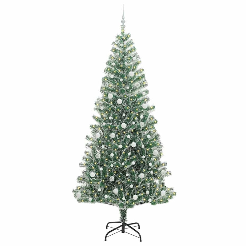 Afbeelding laden in galerijviewer, Vidaxl kunstmatige kerstboom sneeuw gevlochten met led licht 240 cm