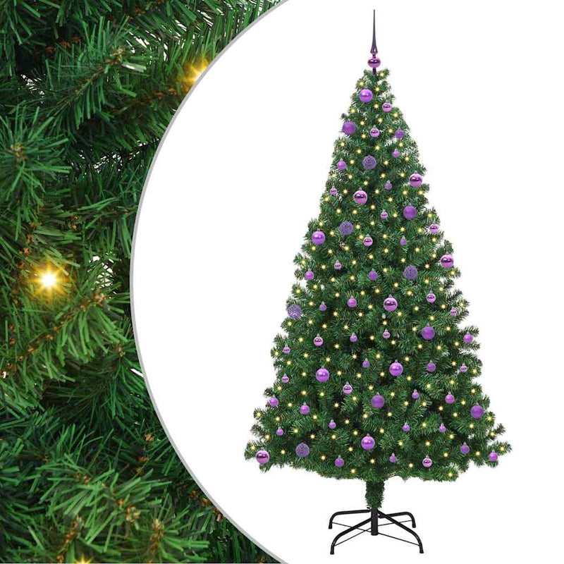 Afbeelding laden in galerijviewer, Vidaxl kunstkerstboom groen 210 cm pvc en staal en kunststof