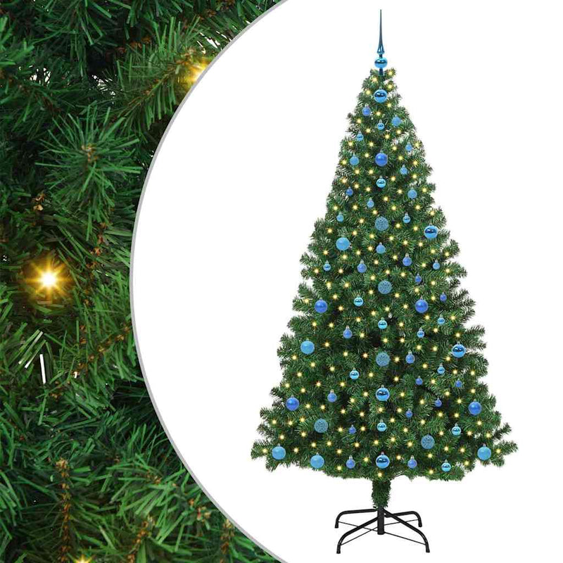 Afbeelding laden in galerijviewer, Vidaxl kunstkerstboom groen 210 cm pvc en staal en kunststof