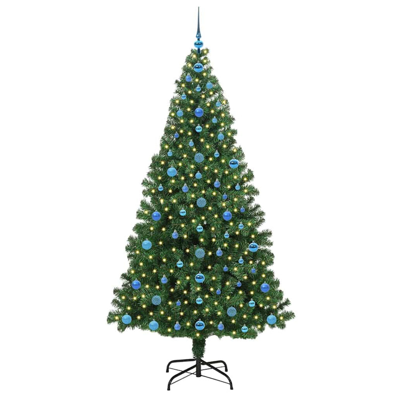 Afbeelding laden in galerijviewer, Vidaxl kunstkerstboom groen 210 cm pvc en staal en kunststof