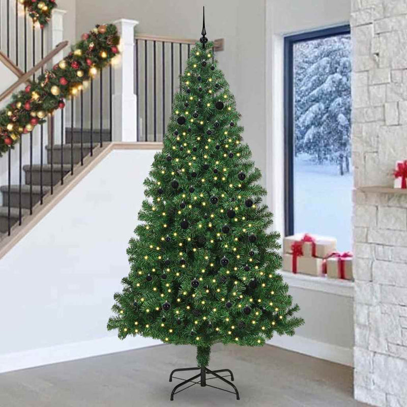 Afbeelding laden in galerijviewer, Vidaxl kunstkerstboom groen 240 cm pvc en staal en kunststof