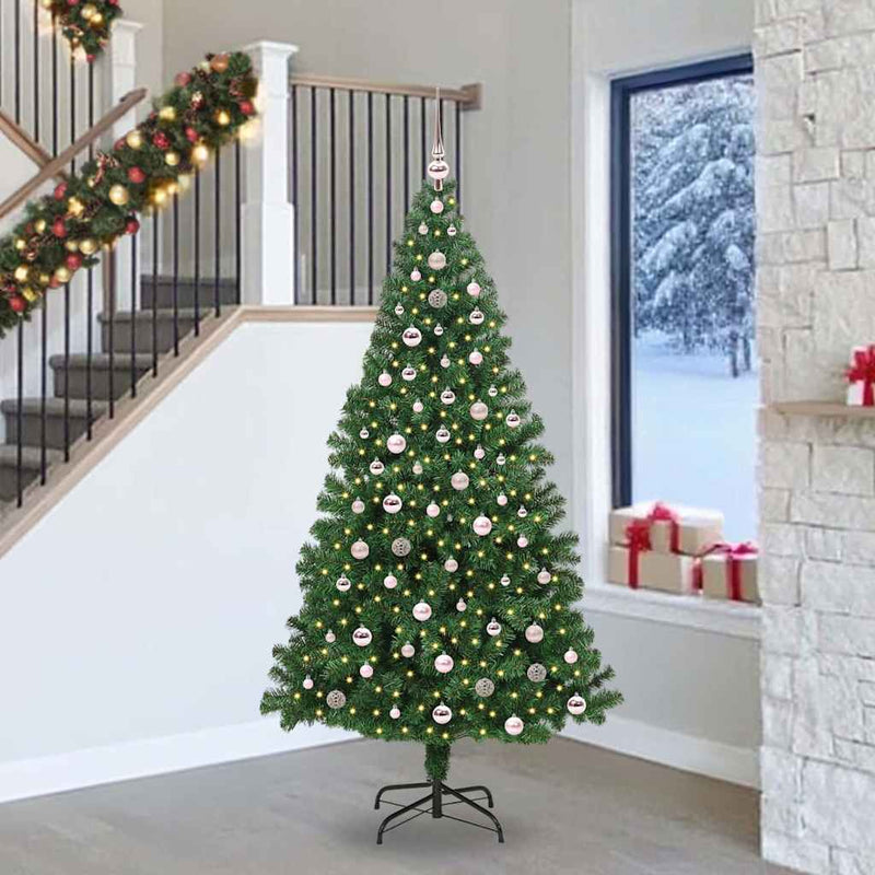 Afbeelding laden in galerijviewer, Vidaxl kunstkerstboom groen 240 cm pvc en staal en kunststof