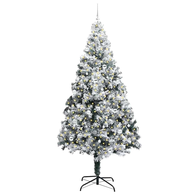 Afbeelding laden in galerijviewer, Vidaxl kunstkerstboom met 300 led wit 240 cm pvc en staal en kunststof
