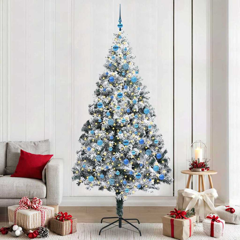 Afbeelding laden in galerijviewer, Vidaxl kunstkerstboom met 300 led wit 240 cm pvc en staal en kunststof