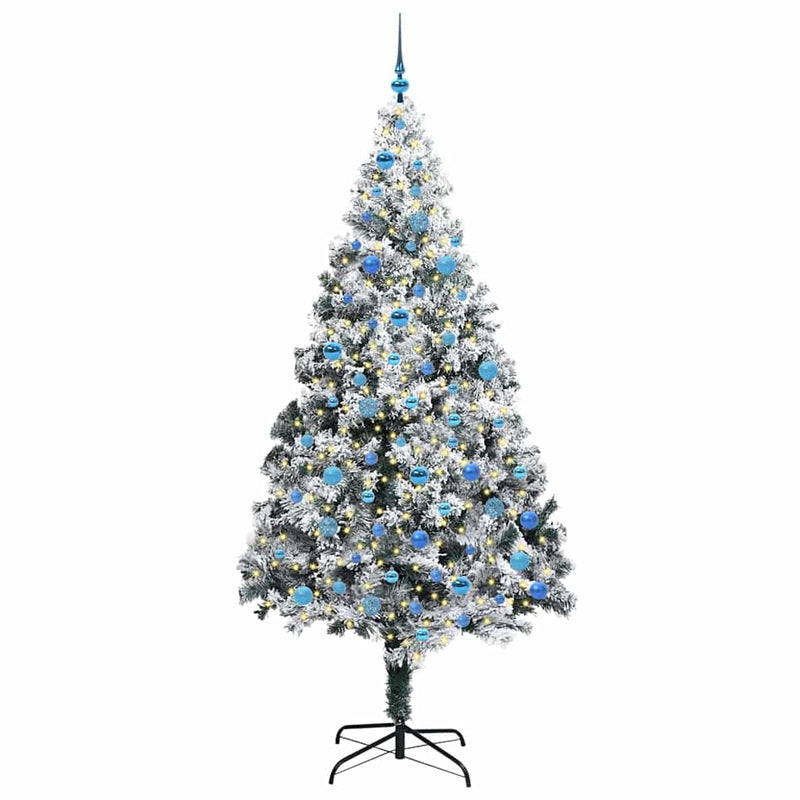Afbeelding laden in galerijviewer, Vidaxl kunstkerstboom met 300 led wit 240 cm pvc en staal en kunststof