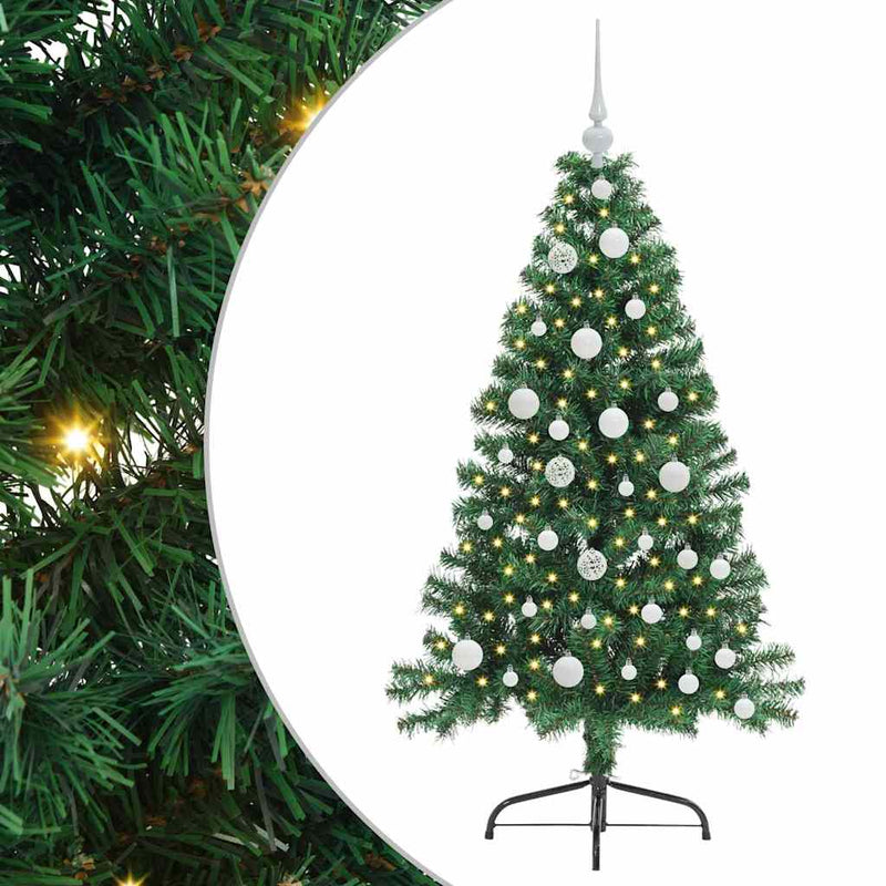Afbeelding laden in galerijviewer, Vidaxl kunstmatig voorverlicht kerstboom met 150 led groen 120 cm pvc