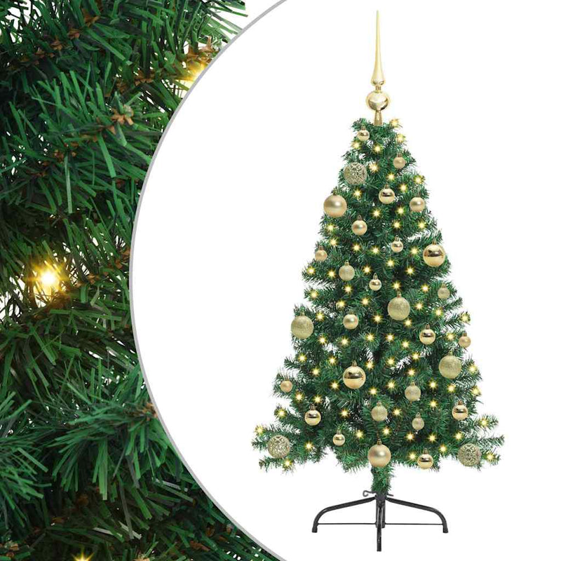 Afbeelding laden in galerijviewer, Vidaxl kunstmatig voorverlicht kerstboom met 150 led groen 120 cm pvc