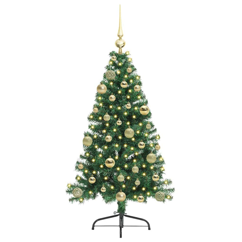 Afbeelding laden in galerijviewer, Vidaxl kunstmatig voorverlicht kerstboom met 150 led groen 120 cm pvc