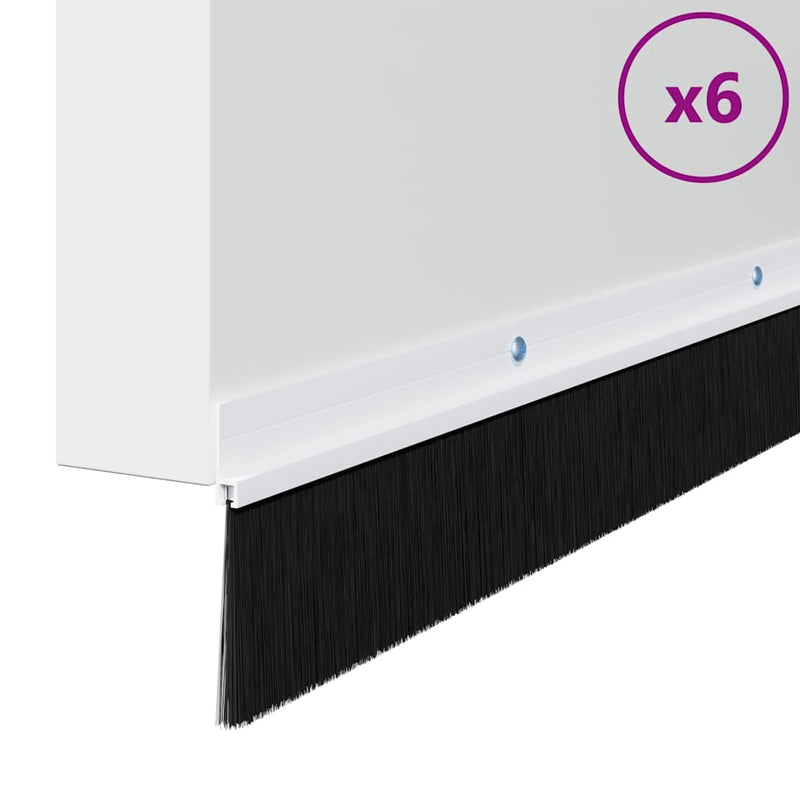Afbeelding laden in galerijviewer, Vidaxl schroefbare deurborstelafsluitingen 6 pcs wit 100 cm