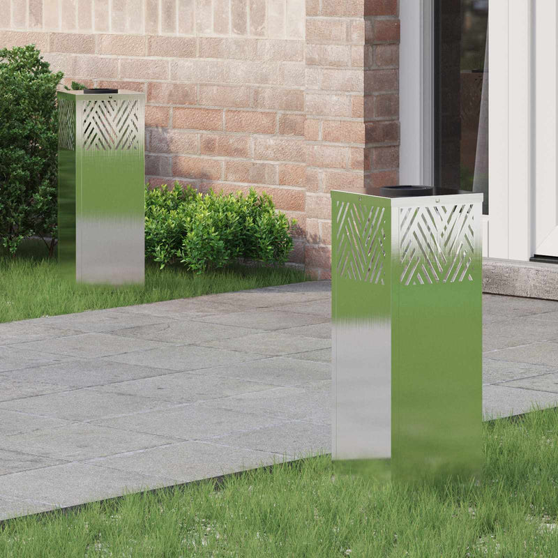Afbeelding laden in galerijviewer, Vidaxl solar led pad licht 2 pcs zilver roestvrij staal