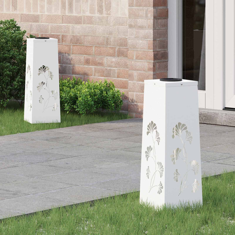 Afbeelding laden in galerijviewer, Vidaxl solar led pad licht 2 pcs wit koudgewalst staal