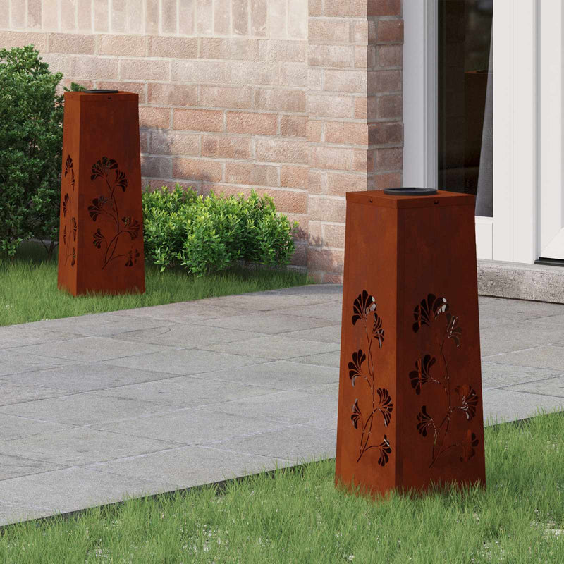 Afbeelding laden in galerijviewer, Vidaxl solar led pad licht 2 pcs roestig cortenstaal