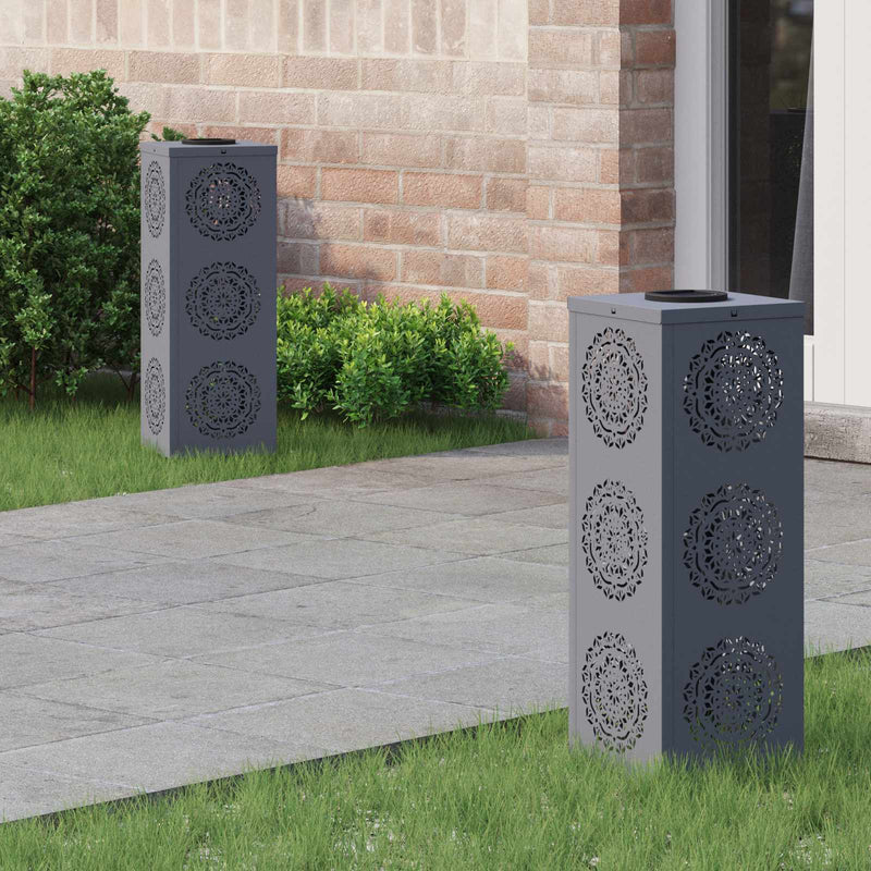 Afbeelding laden in galerijviewer, Vidaxl solar led pad licht 2 pcs antraciet koudgewalst staal