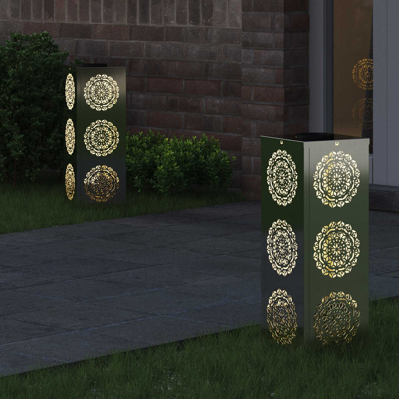 Afbeelding laden in galerijviewer, Vidaxl solar led pad licht 2 pcs zilver gegalvaniseerd staal