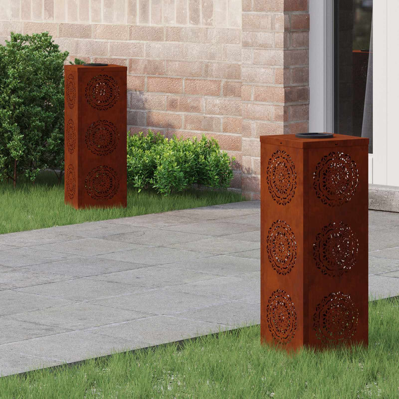 Afbeelding laden in galerijviewer, Vidaxl solar led pad licht 2 pcs roestig cortenstaal