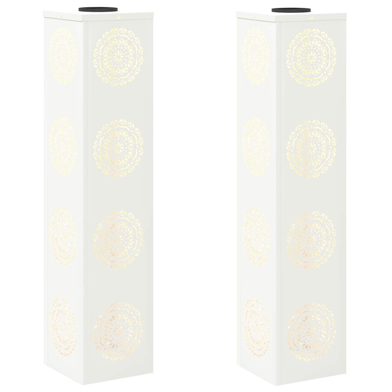 Afbeelding laden in galerijviewer, Vidaxl solar led pad licht 2 pcs wit koudgewalst staal