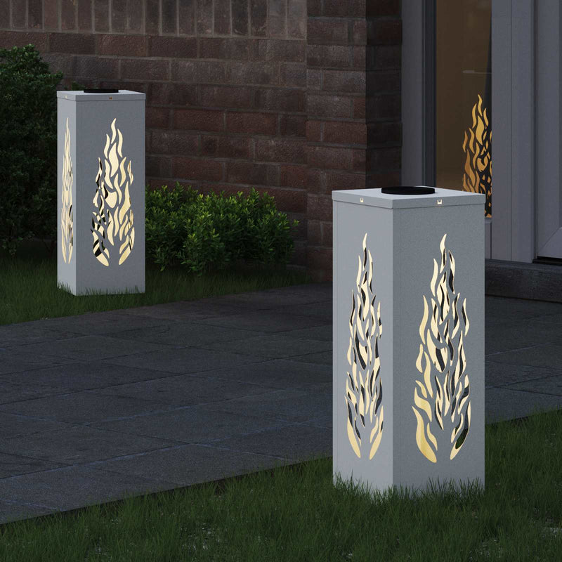 Afbeelding laden in galerijviewer, Vidaxl solar led pad licht 2 pcs wit koudgewalst staal