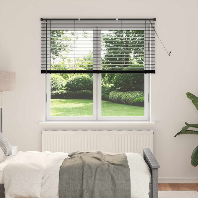 Afbeelding laden in galerijviewer, Vidaxl venetiaanse blind verstelbaar zwart 150 x 160 cm pvc