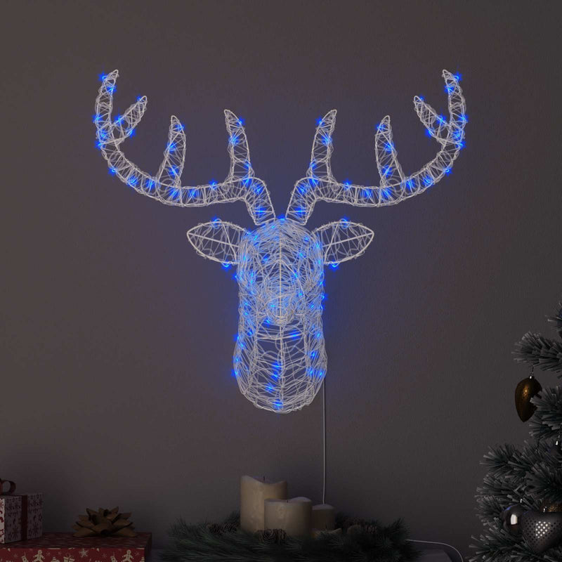Afbeelding laden in galerijviewer, Vidaxl hertenkop met 140 led blauw 68 x 36,5 x 62,5 cm acryl
