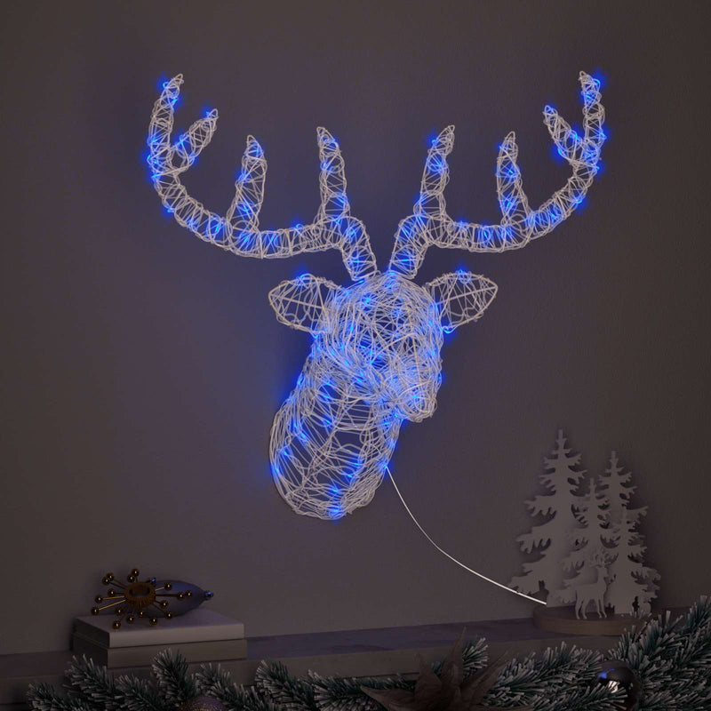 Afbeelding laden in galerijviewer, Vidaxl hertenkop met 140 led blauw 68 x 36,5 x 62,5 cm acryl