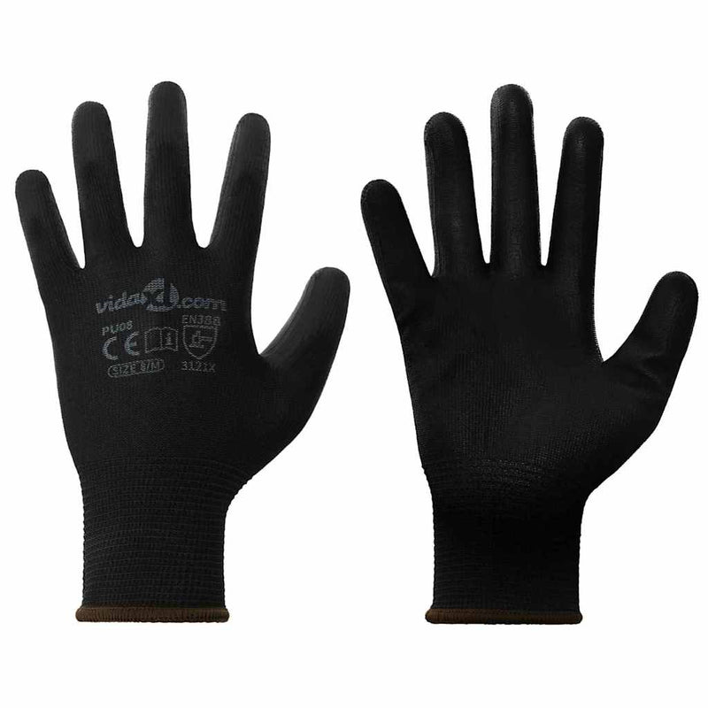 Afbeelding laden in galerijviewer, Vidaxl werkhandschoenen 12 pcs zwart 8 m polyester