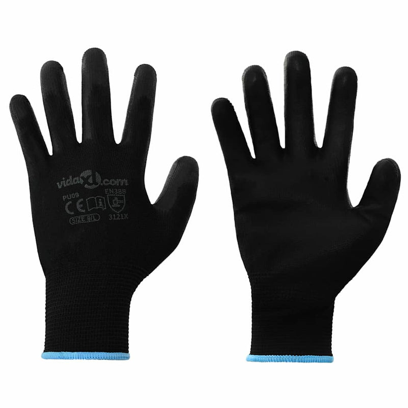 Afbeelding laden in galerijviewer, Vidaxl werkhandschoenen 24 pcs zwart 9 l polyester