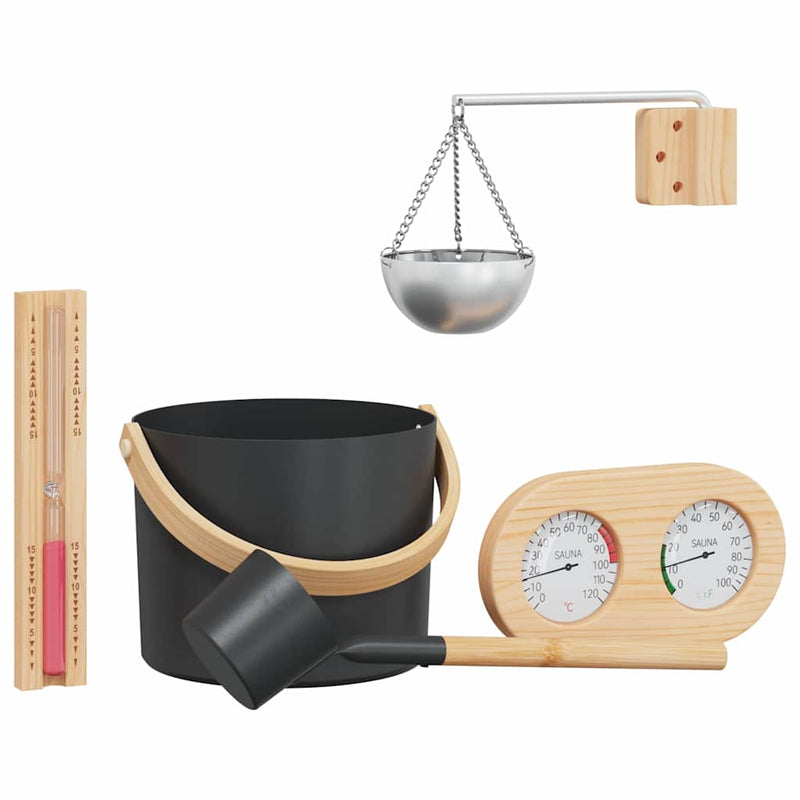 Afbeelding laden in galerijviewer, Vidaxl sauna accessoire set 5 pcs zwart