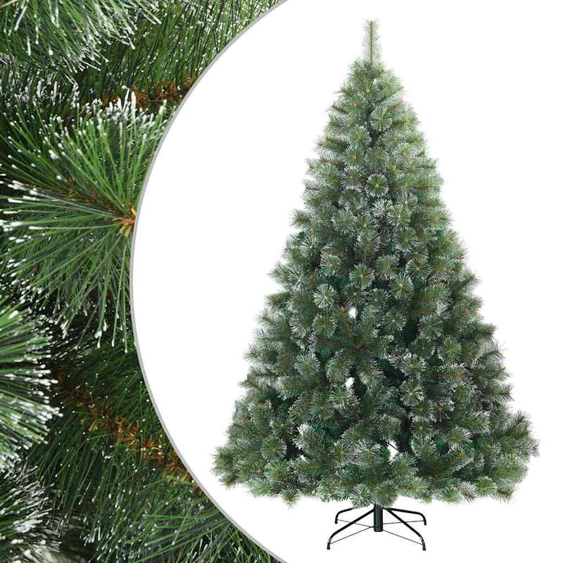 Afbeelding laden in galerijviewer, Vidaxl kunst kerstboom met geveerde takken, sneeuw bedekt groen 210 cm
