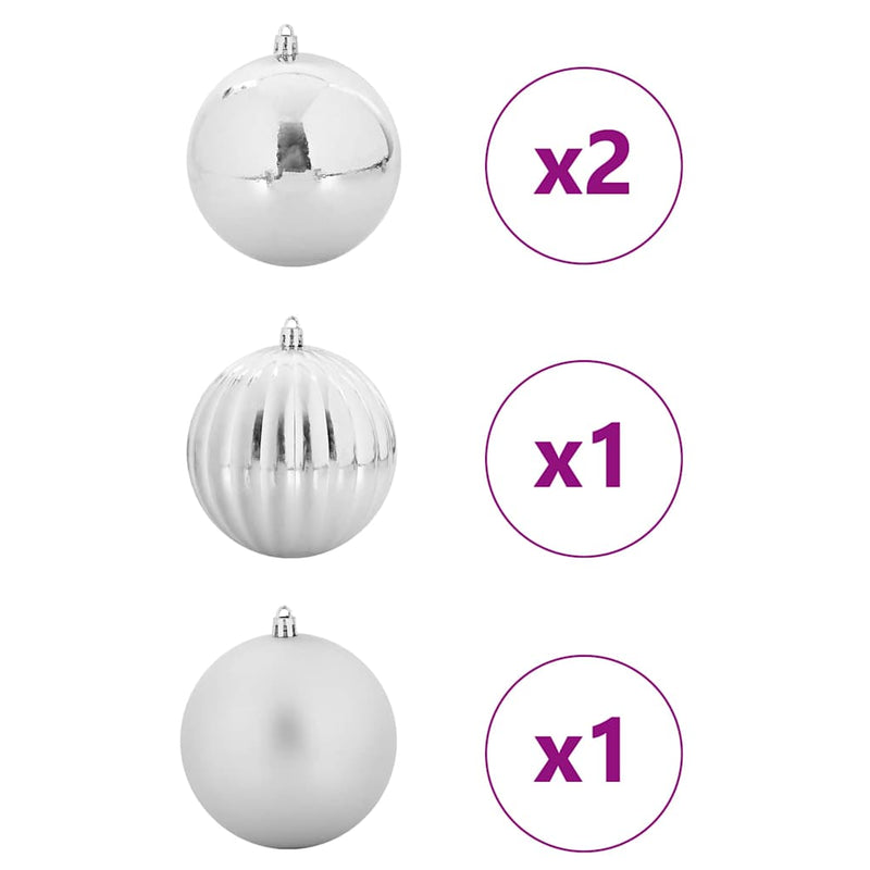 Afbeelding laden in galerijviewer, Vidaxl kerstbal set xxl 4 pcs zilver kunststof