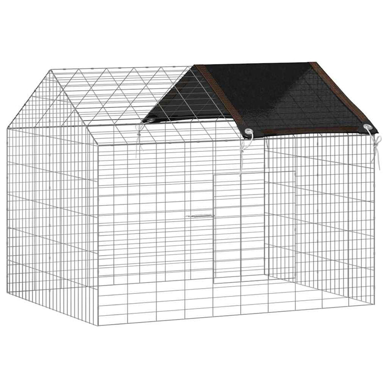 Afbeelding laden in galerijviewer, Vidaxl konijnenkooi zilver 400 x 78 x 78 cm gegalvaniseerd staal